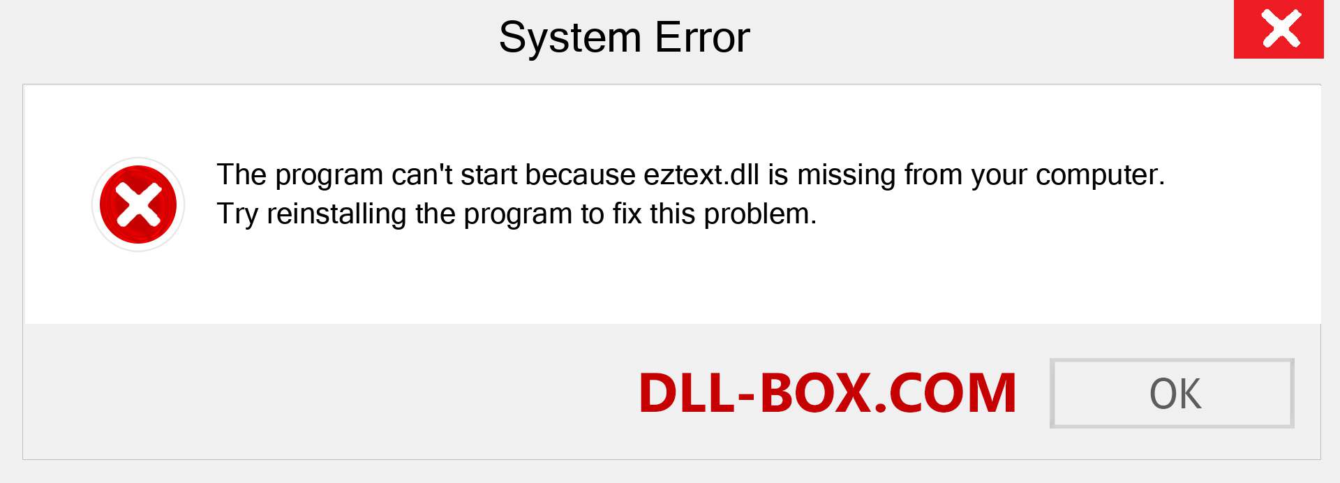  eztext.dll file is missing?. Download for Windows 7, 8, 10 - Fix  eztext dll Missing Error on Windows, photos, images